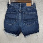 American Eagle shorts women 00 blue dark wash curvy super high rise shortie boho Photo 1