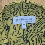Philosophy  Women's Long Sleeve Yellow Animal Print Blouse Size XS Photo 1