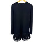 McQ 2016 Black Wool Blend Long‎ Sleeve Knit Sweater Dress w/ Fringe Hem sz S Size L Photo 4