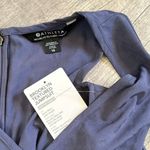 Athleta Brooklyn Sleeveless Textured Jumpsuit Womens 16 V Neck Pockets Blue Gray Photo 8