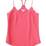 J.Crew Pink Tea Rose Scalloped Crepe Cami Tank Top Size 0 Photo 0