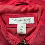 Coldwater Creek Red Suede Leather Zipper Jacket Lined Casual Biker Petite Small Photo 2
