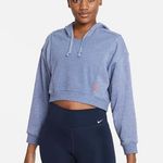 Nike Dri-Fit Cropped Pullover Fleece Training Hoodie Light Blue Womens Size L Photo 0