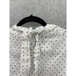 Talbots  Women's Blouse Tank Top High Neck White Polka Dot Size Small Petite Photo 2