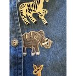 Keren Hart Denim Shirt Women Size Small Embroidered‎ Long Sleeve Safari Read Blue Photo 6