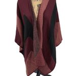 World Market Cape Blanket Shawl Shrug Wrap Burgundy Black O/S Oversized NO BELT Size undefined Photo 0