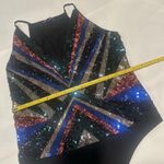 EXPRESS Women’s Sequin Embellished Black Bodysuit Sz M Medium Red Blue Gold Etc Photo 8