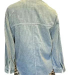 ZARA  Womens Blue shacket shirt jacket Light blue corduroy raw hem Size 11/12 Photo 5