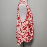 Pacific&Co NY& red Floral Pleated Surplice Sleeveless Blouse Size XL Photo 2