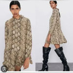 ZARA  the Andrea dress snake print long sleeve tear mini dress Photo 1