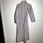 Allison Daley Vintage Jennifer Dale Robe Striped Floral Pattern Lace Collar White Blue 7 3X Photo 5