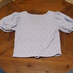 Light Blue Puff Sleeve Women's Blouse Size M Photo 2