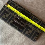 Fendi Zucca Silver Buckle Bifold Long Vintage Wallet w Coin Section Photo 6