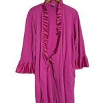 Natori  Pink Ruffle Satin Robe Small Photo 0