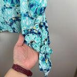 New Direction Curvy Top Women's 2X Aqua Blue Printed Dolman Sleeve Blouse Mature Photo 2