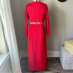 Vintage 1960s mod red maxi dress with glitter waist Size L Photo 6