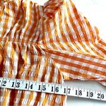 ZARA orange white gingham check crop top blouse size Small Photo 9