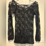 Grass Collection NWOT Black Floral Lace Longe Sleeve Top Photo 0