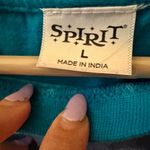 Spirit Brand Multicolored Rainbow Tie Dye Fringe Hem Short Sleeve Top Photo 6