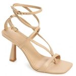 Open Edit  Sandals Size 9.5 Tan Robyn in Natural Square Toe Heels Photo 0