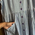 The Vermont Country Store Women's Midi Dress Blue White Striped Size M Cottage Size L Photo 2