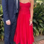 AMUR Cherry Drop Waist Midi Dress in Red Size 4 Photo 0