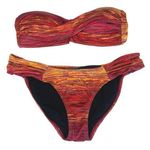 Kariza Multicolor Red Tie dye Bandeau Tie Two Piece Bikini Swimsuit Set Size L Size L Photo 0