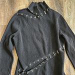 NICHOLAS Saba Midi Dress in Black Ribbed Size Medium Long Sleeve Cut Out Midi Photo 5