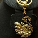 1pc Rhinestone Swan Keychain Elegant Animal Alloy Key Chain Ring Bag Backpack Brown Photo 5