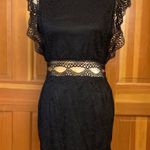 NWT, Lavishly Paris Women’s Sexy Scallop Mesh Ruffle Hem Detailed Dress. Black Size M Photo 3