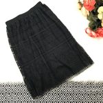 Joe B Black Lace Midi Pleated Skirt Photo 1