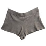 TheDrop 3X Ribbed Knit Lounge Shorts Cozy Neutral High Waist Stretch Pajama Warm Gray Photo 2