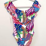 Trina Turk Swimsuit Paradise Plume Off Shoulder One Piece Sz 4 NWT Tropical Photo 8