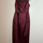 NWT RAOUL Gown Burgundy Red Satin Column Embellished Long Dress Size 4 Photo 1