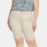 NYDJ  Briella Straight Leg Lift Tuck‎ Technology Jeans Shorts 11" Beige Size 14 Photo 0