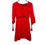 Lulus Love Letters 3/4 Sleeve Red Skater Dress Size S Photo 2