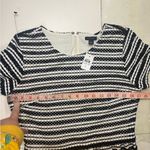 Ann Taylor  Eyelet Striped Short Sleeve Knit Lined Fit Flare Dress Size 6 New Photo 3