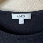 AGOLDE  Leila black micro ribbed long sleeve bodysuit Photo 6