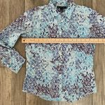 Brooks Brothers  346 Floral Button Down Shirt Womens Size 2 Blue White Cotton‎ Photo 2
