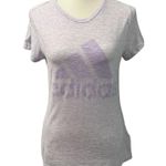 Adidas  Lavender Purple Space Dye Women’s Crew Neck Athletic T Shirt Logo Sz S Photo 1