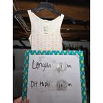 Hollister VTG  Y2K Ladies XS Babydoll Tank-Top Gray Pink Stretch Palm-Tree AOP Photo 6