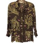 Preston & York  Premiere Vintage Women's Size 10 Black Floral‎ Fruit Sheer BLOUSE Photo 10