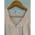 Shadowline Pink Nylon Nightgown Floral Embroidered Neckline Lounger Size M Size M Photo 1