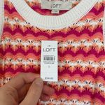 Loft NWT Women's S Pink White Scalloped Halter Sweater Sleeveless Summer 70s Photo 4