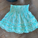 Ramy Brook  Teal Tiered Mini Skirt Size XS Photo 0