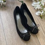 Coach ODELLA JACQUARD BLACK BOW ROUND TOE GUNMETAL GRAY HEELS 8M Photo 0