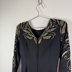 Jack Bryan Vintage Black Beaded Shoulder Pad Cocktail Dress Size 8 Photo 6