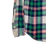 J.Crew J. Crew Flannel Shirt Size XS Boy Fit Green Pink White Plaid 100% Cotton Womens Photo 3