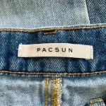 PacSun  high rise straight colorblock blue jeans in size 24 Photo 6