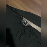 Eliza J  long sleeve sheer crystal sequin embellished black dress evening formal Photo 6